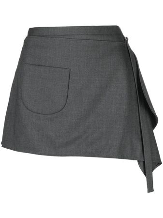 Courrèges Draped Virgin wool-blend Mini Skirt - Farfetch