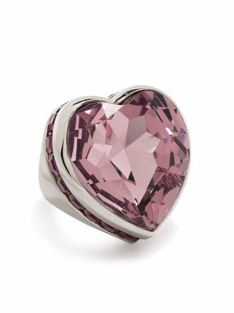 AMBUSH crystal heart ring