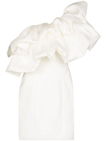 Solace London Finley Ruffled one-shoulder Mini Dress - Farfetch