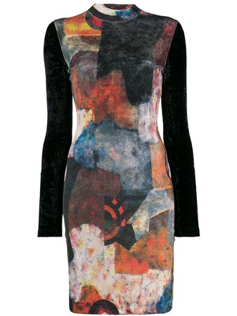 Jean Paul Gaultier Pre-Owned 1990's Abstract Print Longsleeved Dress - Farfetch