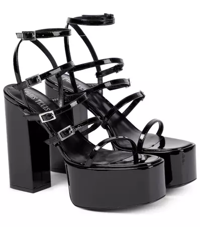 Jessica Leather Platform Sandals in Black - Paris Texas | Mytheresa