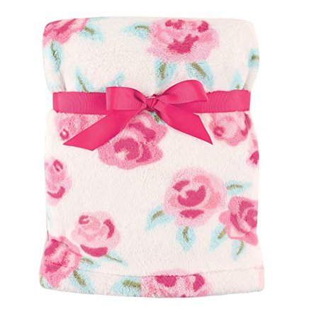 Amazon.com: Hudson Baby Super Plush Blanket, Pink Roses, 30" x 40"