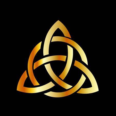 Golden Triquetra 3 Point Celtic Trinity Knot
