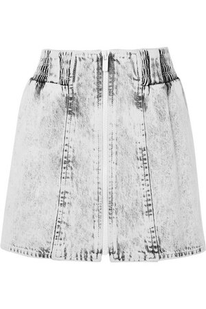 Miu Miu | Printed denim mini skirt | NET-A-PORTER.COM