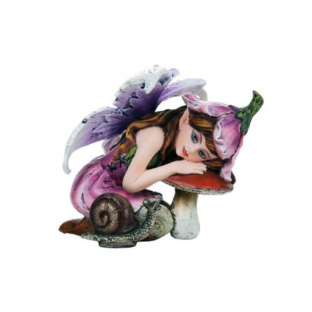 Fairy and Snail Mushroom Statue