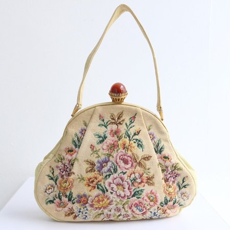 Vintage 1950's Tapestry bag original 1950's needlework | Etsy