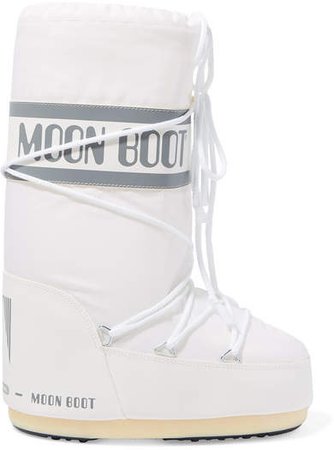 Shell And Faux Leather Snow Boots - White