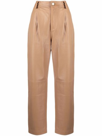 RED Valentino high-waist Leather Trousers - Farfetch