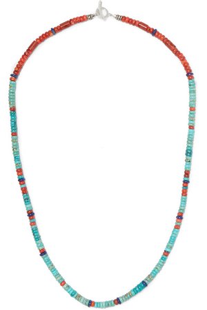 Mikia | Silver multi-stone beaded necklace | NET-A-PORTER.COM