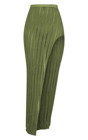 green sheer knit skirt