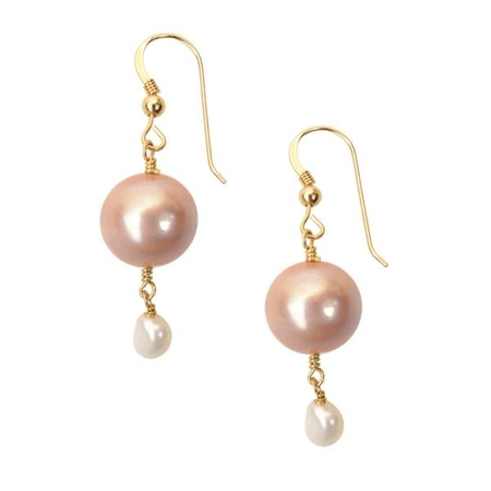 vincent peach pearl earrings