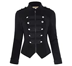 Womens Black Victorian Steampunk Military Jacket Blazer Black Size XS at Amazon Women’s Clothing store