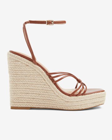 Strappy Wedge Square Toe Sandals | Express