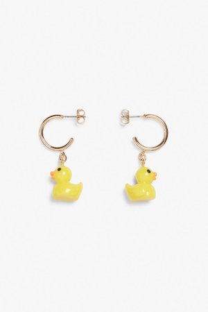 Rubber duck earrings - Yellow rubber duck - Monki WW