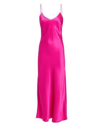 hot pink backless slip dress