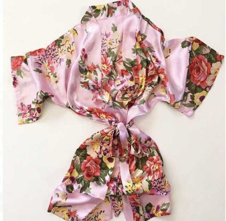 pink floral robe
