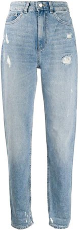 high-rise tapered jeans
