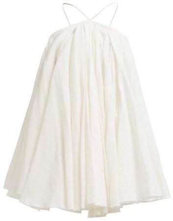 Belluno Stripe Jacquard Cotton Blend Mini Dress - Womens - White