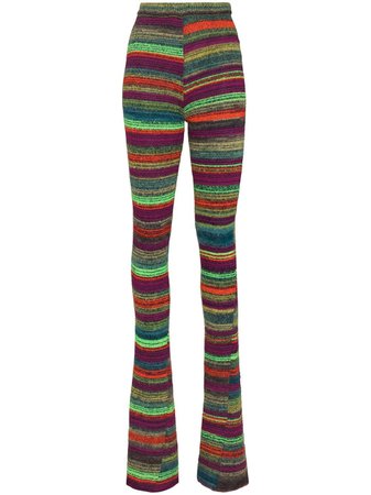 AGR Knitted Striped slim-fit Trousers - Farfetch