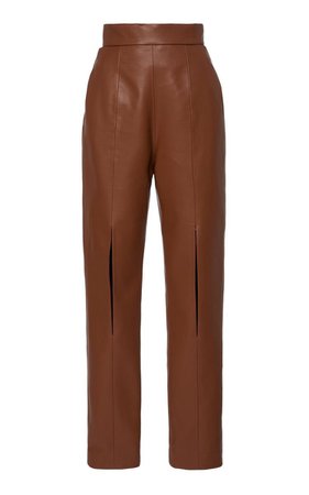 brown leather pant