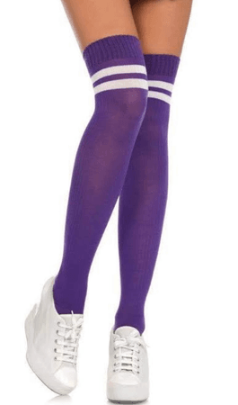 Purple stripe kneesocks