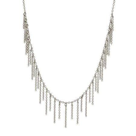 The Chain Fringe Necklace- Silver | Luv Aj