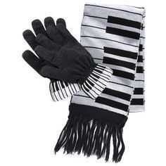 Piano Keyboard Scarf and Gloves - Pinterest