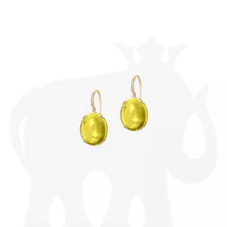Oval Disc Lemon Quartz Drop Earrings – Goshwara