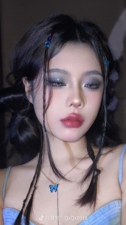 ice blue Douyin Korean makeup