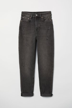 Mom Jeans - Dark gray denim - Ladies | H&M US