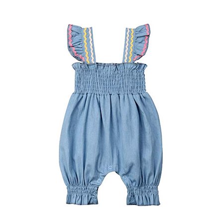 Amazon.com: Baby Girls Romper Halter Sleeve Bodysuit Flexible Jumpsuit Summer Clothes Outfits Sunsuit 0-18M: Gateway