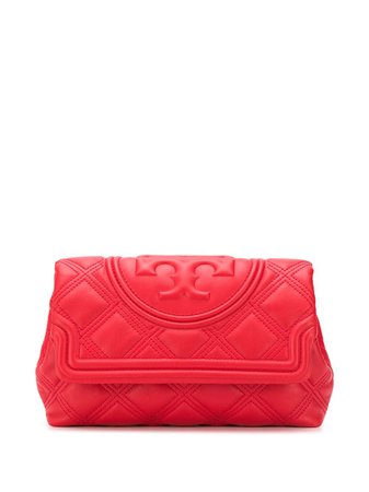Red Tory Burch Fleming Quilted Clutch Bag | Farfetch.com