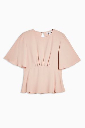 AUSTIN Plain Pink Angel Sleeve Blouse | Topshop