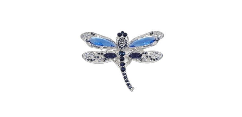 Dragonfly brooch and blue rhinestones, art deco, jewelry, brooches, vintage, fashion, fashion, ceremonies, wedding, dragonfly.