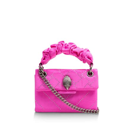 FABRIC MINI KENSINGTON X Pink Embellished Fabric Mini Bag by KURT GEIGER LONDON | Kurt Geiger