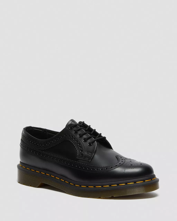 3989 YELLOW STITCH SMOOTH LEATHER BROGUE SHOES | Doc Martens | $150.00