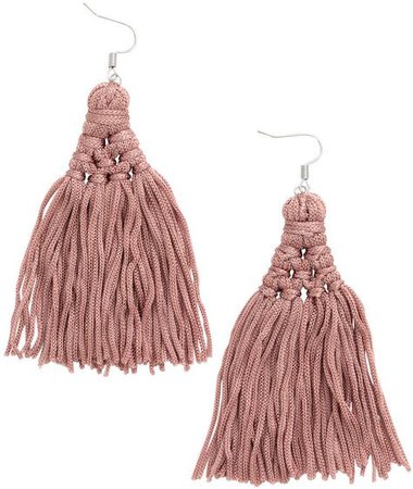 H&M - Earrings with Tassels - Dusty pink - Ladies | Diy earrings, Earrings handmade, Tassel jewelry