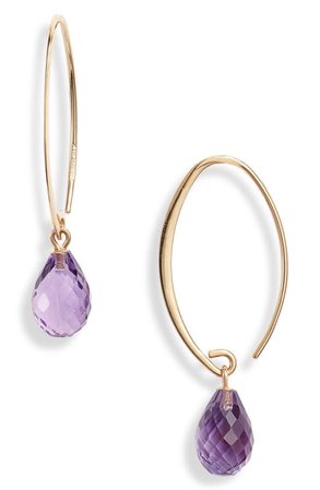 Purple color statement earrings