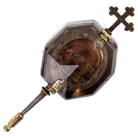 XVI Century Quartz and Gold Reliquary with Cross in Yellow Gold at 1stDibs