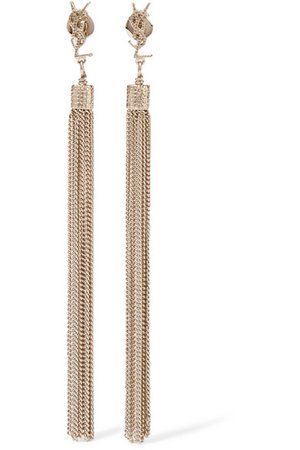 SAINT LAURENT | Gold-plated tassel earrings | NET-A-PORTER.COM