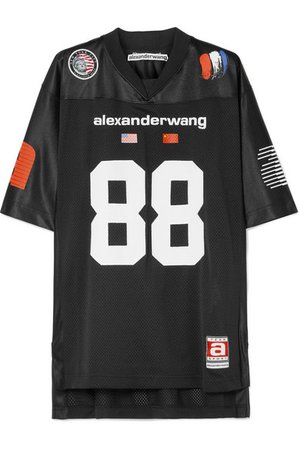 Alexander Wang | Haut oversize en résille et en jersey imprimé | NET-A-PORTER.COM