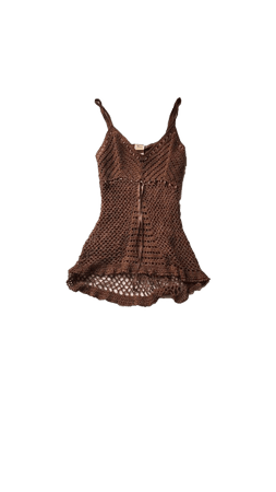 brown crochet dress