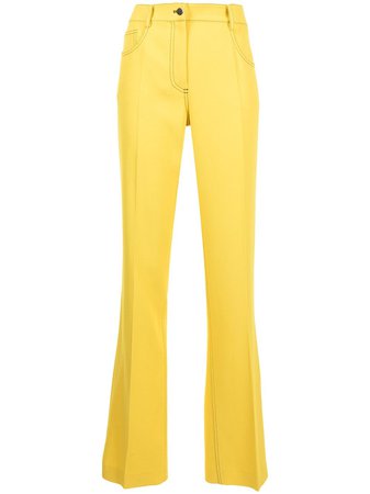 Shop Giambattista Valli contrast-stitching high-waisted trousers with Express Delivery - FARFETCH
