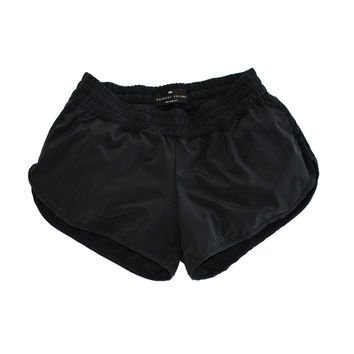 black satin shorts