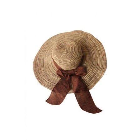 straw hat with brown bow