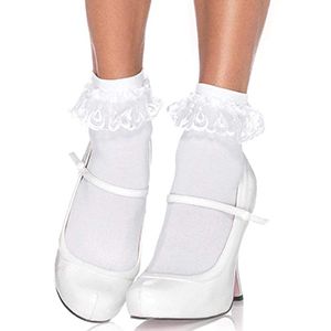 Amazon.com: Leg Avenue Women's Lace Ruffle Nylon Anklet Socks, White, One Size : Leg Avenue: Clothing, Shoes & Jewelry