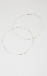 Silver 120Mm Hoop Earrings | Accessories | PrettyLittleThing USA