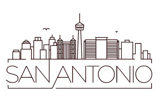 SVG GSP Files Unique Linear Skyline of San Antonio Texas | Etsy