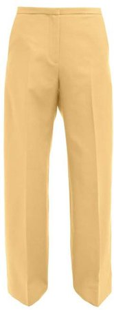 Charlize Cotton Wide Leg Trousers - Womens - Beige