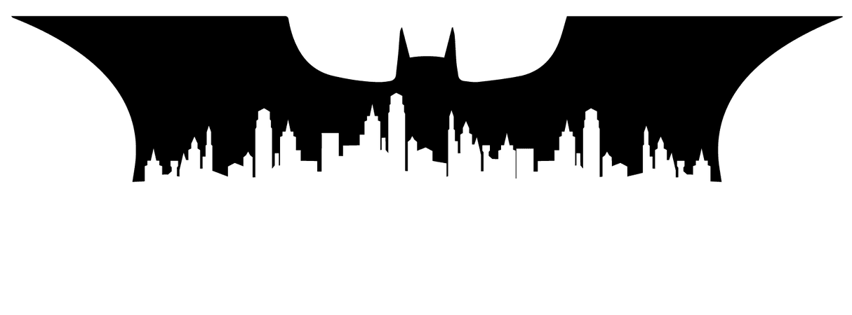 Batman Joker Silhouette Gotham City Skyline - city silhouette 1600*593 transprent Png Free Download - Computer Wallpaper, Silhouette, Neck.